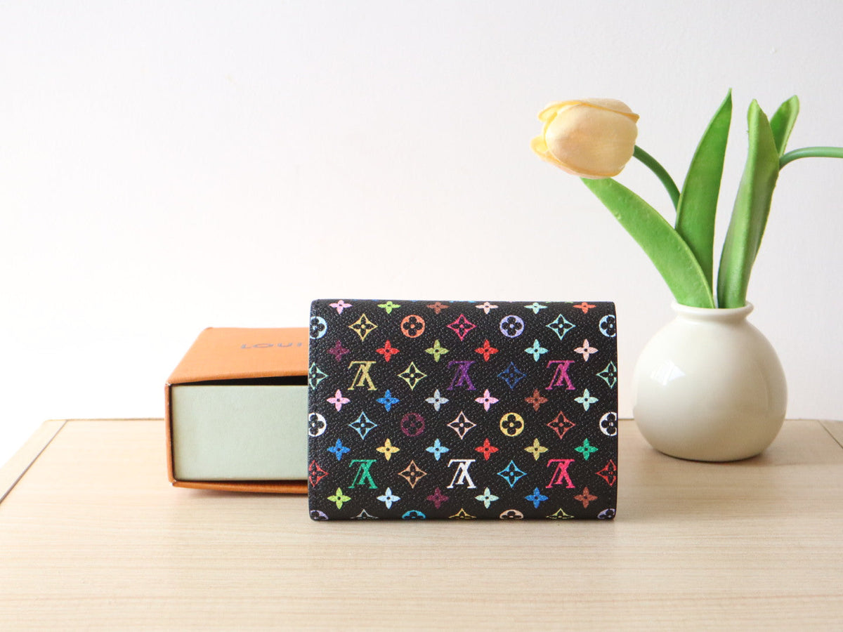 ROSALIE ZIPPY 12 IN BLACK MIX COLORFUL CALFSKIN