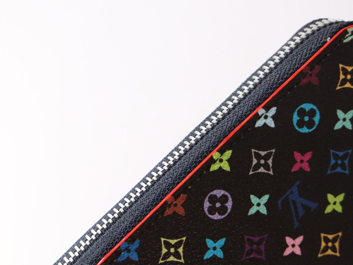 ZIPPY WALLET 19 IN BLACK MIX COLORFUL CALFSKIN