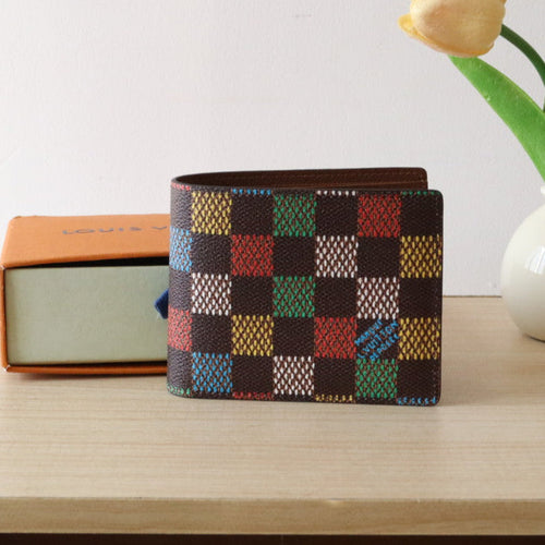 SLENDER WALLET 11 IN COLORFUL DAMIER EBENE CANVAS