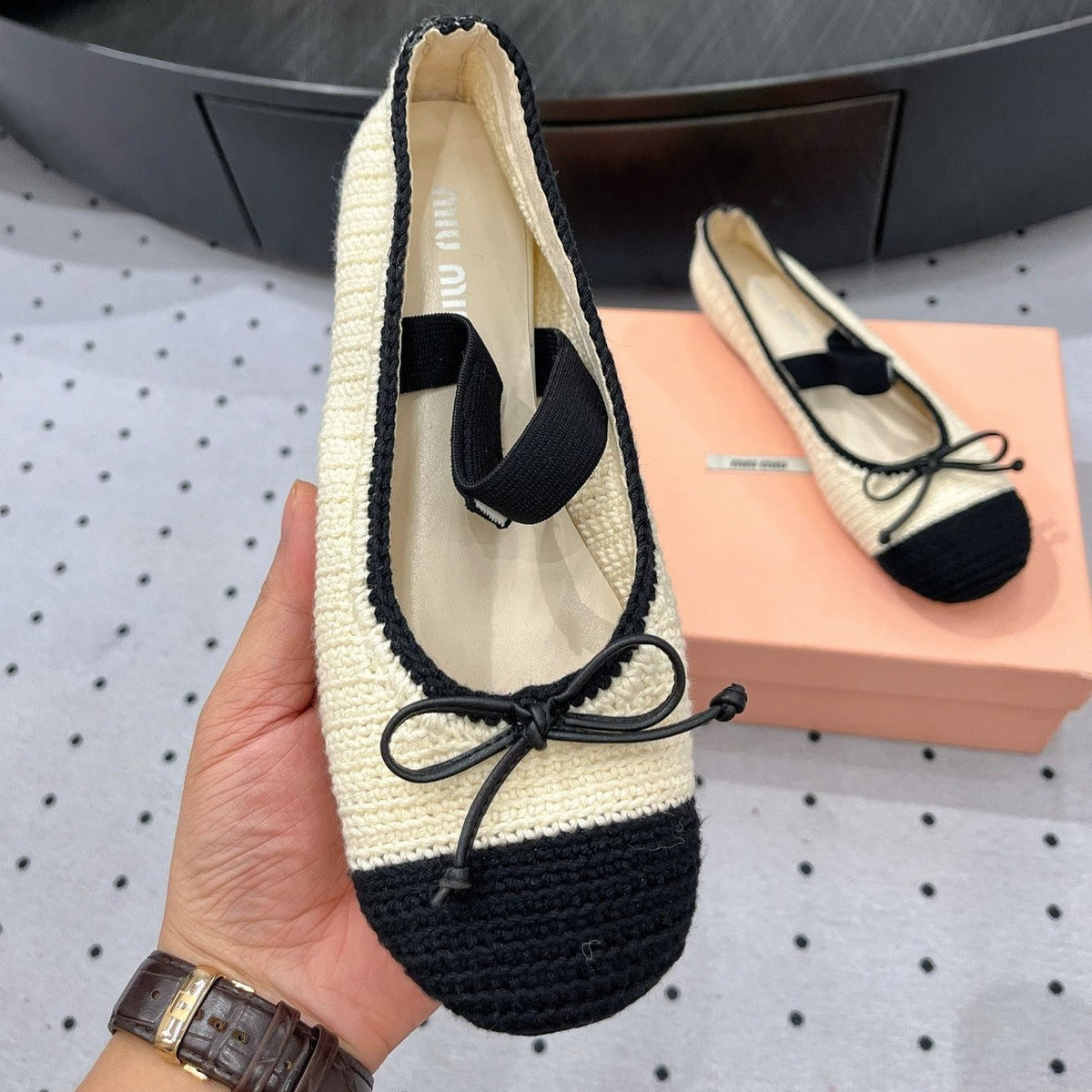 Ballet Flats Ivory Fabric