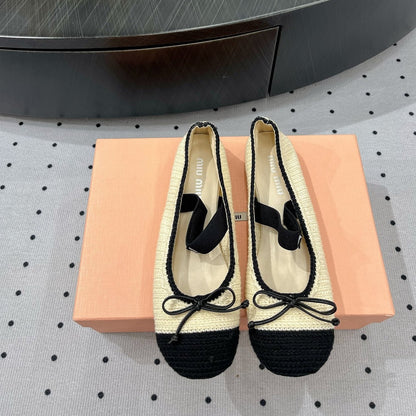 Ballet Flats Ivory Fabric