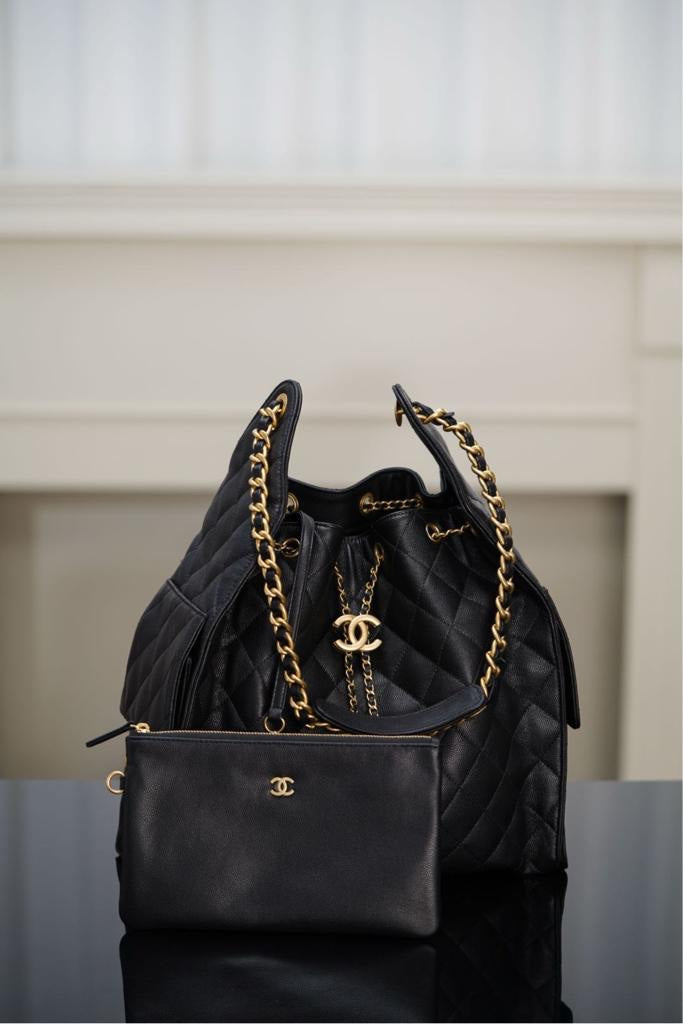 Chanel 25 Caviar Black Large size