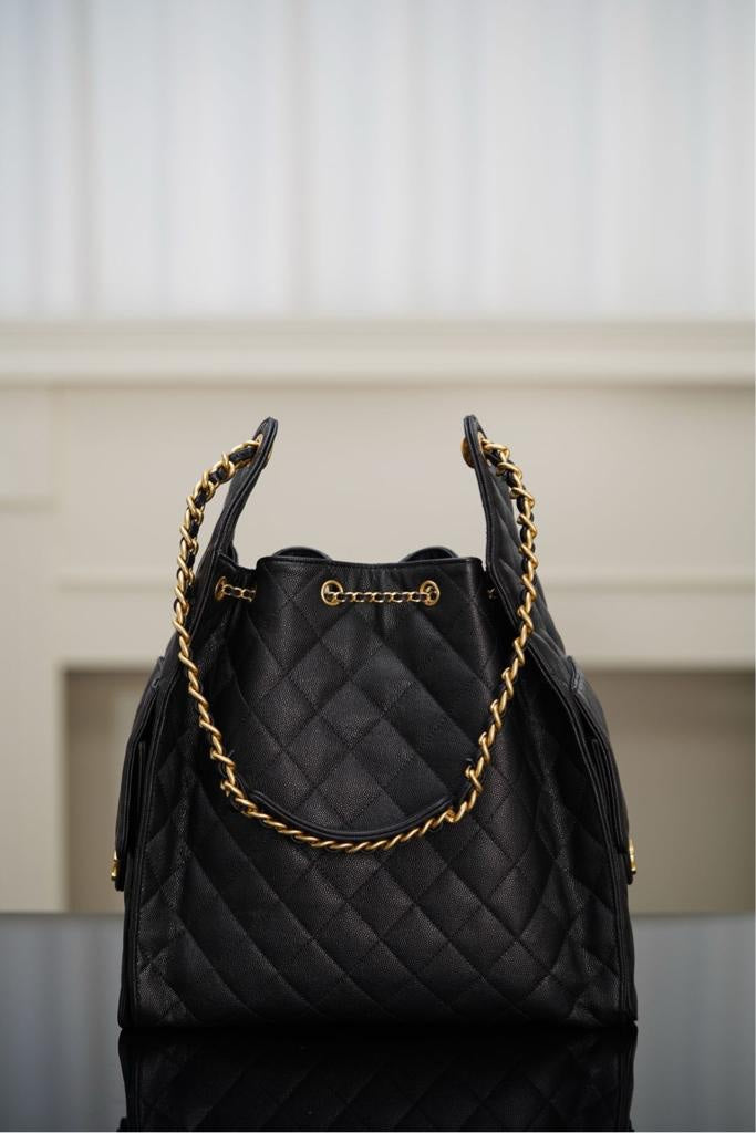 Chanel 25 Caviar Black Large size