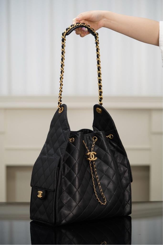 Chanel 25 Caviar Black Large size