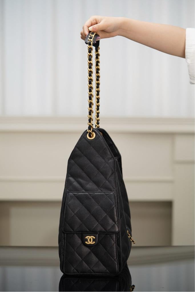 Chanel 25 Caviar Black Large size