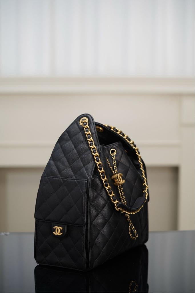 Chanel 25 Caviar Black Large size