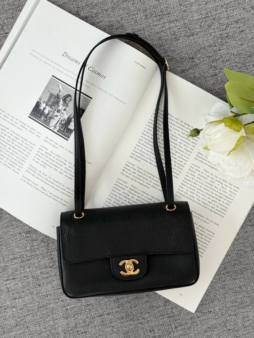 Chanel Mini Flap Grained Black