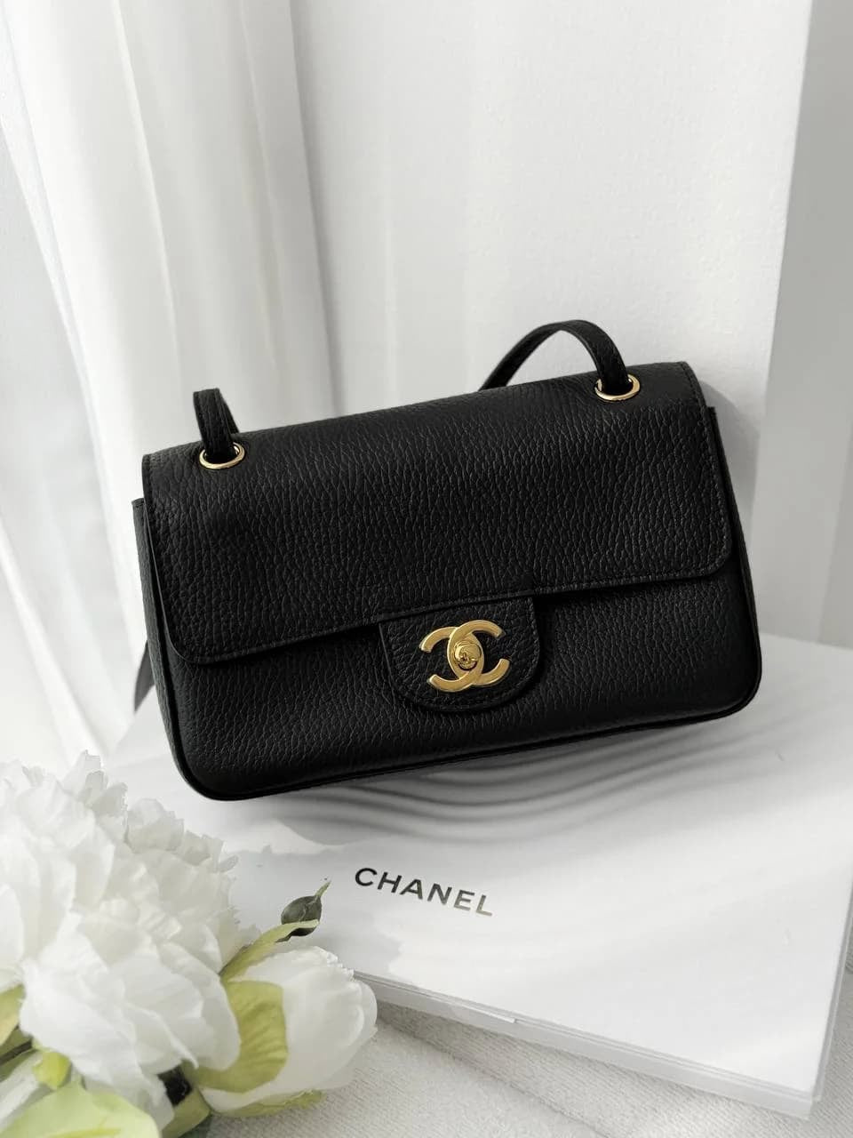 Chanel Mini Flap Grained Black