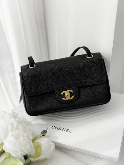 Chanel Mini Flap Grained Black