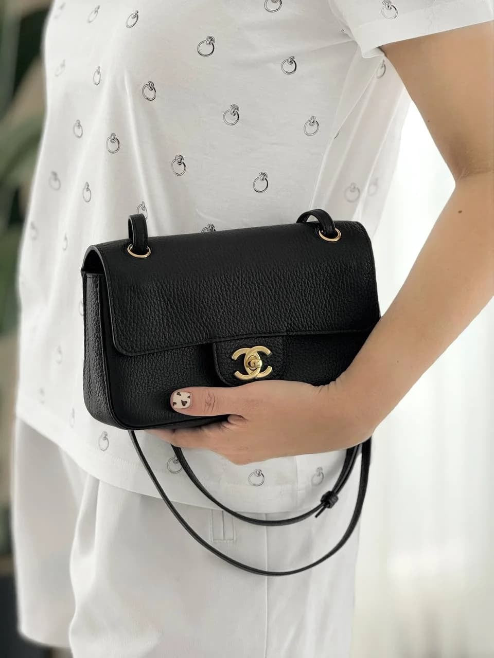 Chanel Mini Flap Grained Black
