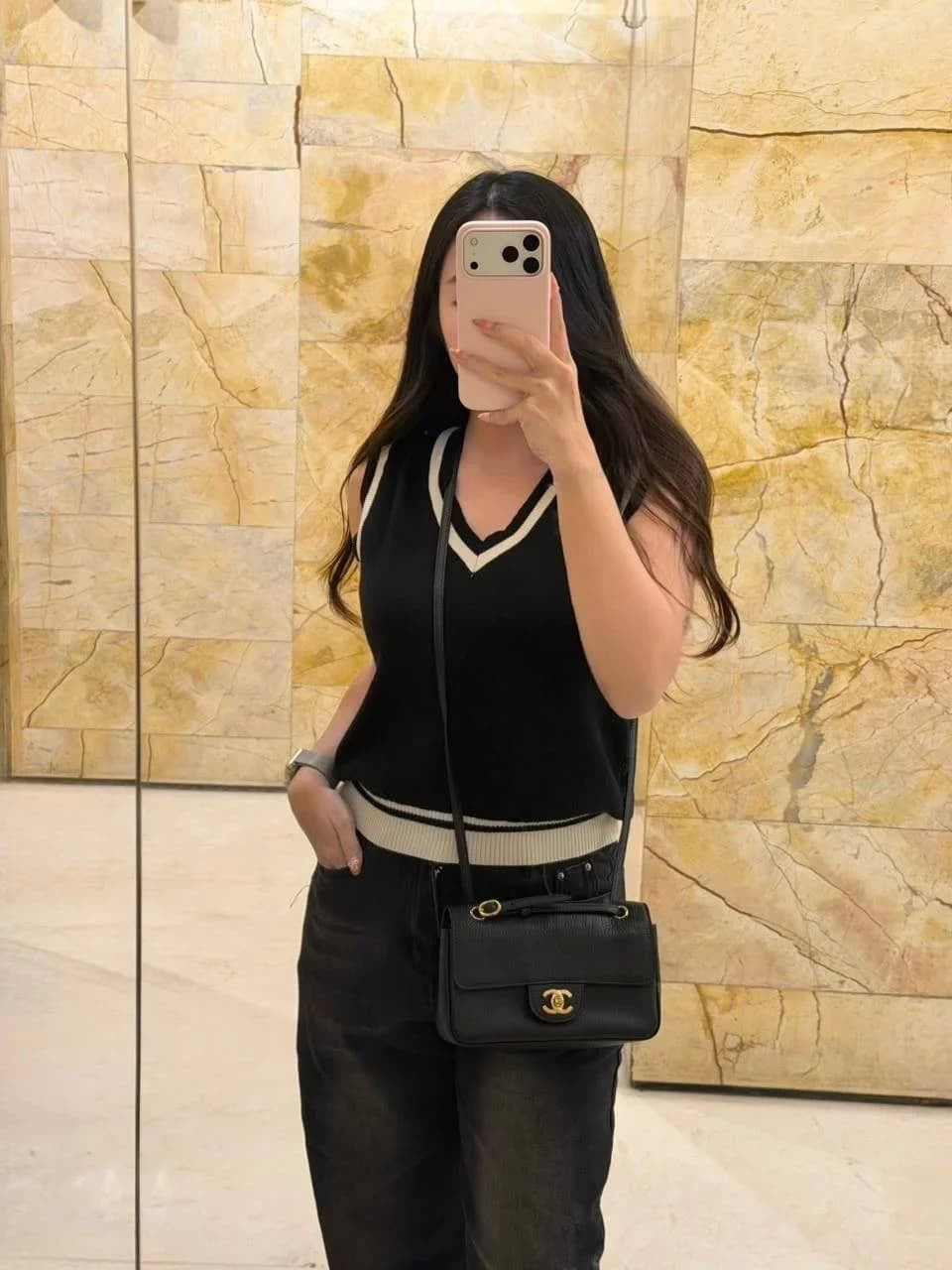 Chanel Mini Flap Grained Black