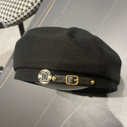 BERET HAT IN BLACK FABRIC 419385