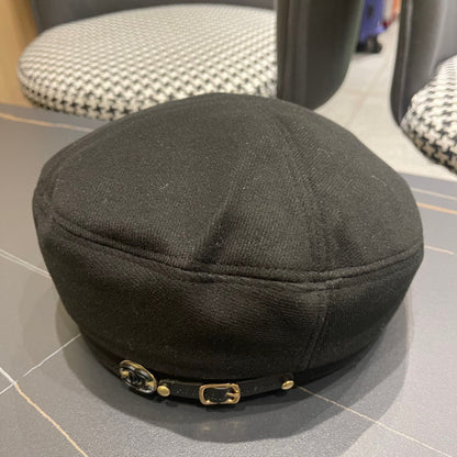 BERET HAT IN BLACK FABRIC 419385