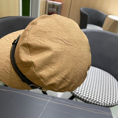 BAKER BOY CAP IN PEANUT BROWN CALFSKIN 420948