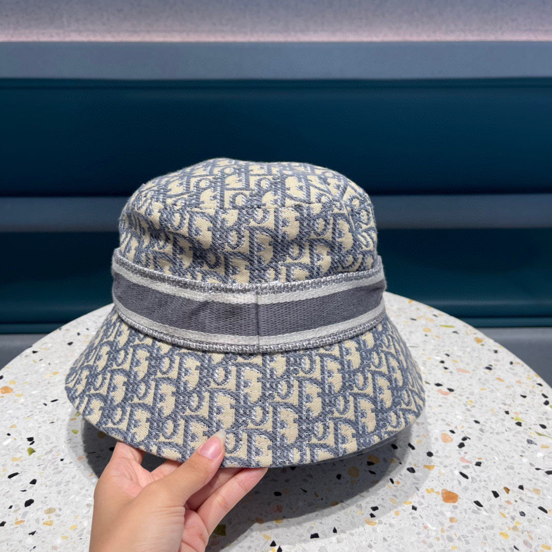 BUCKET HAT IN BLUE GRAY MIX BEIGE COTTON 429921