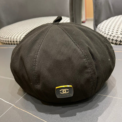 BERET HAT IN BLACK CORDUROY 429844