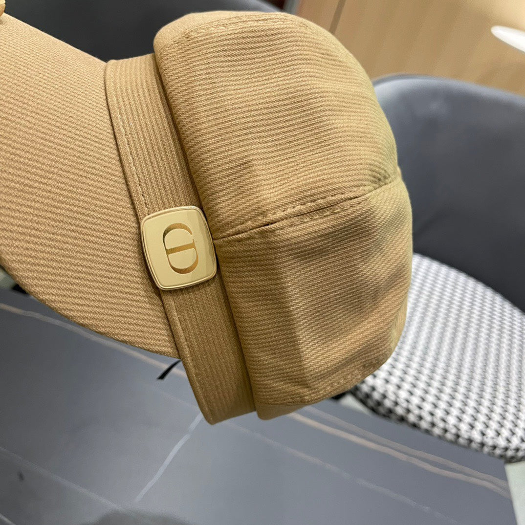BAKER BOY HAT IN BEIGE YELLOW COTTON 429848