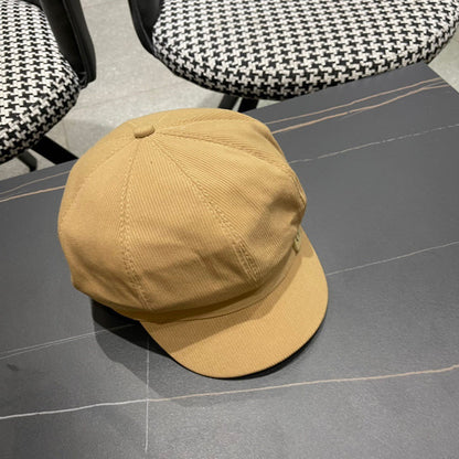 BAKER BOY HAT IN BEIGE YELLOW COTTON 429848