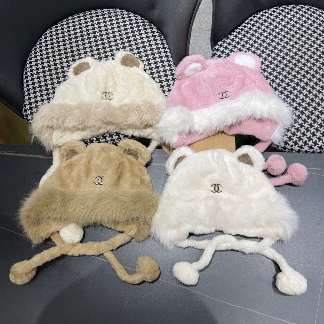 BEANIE HAT IN WHITE FLEECE AND WOOL 433166