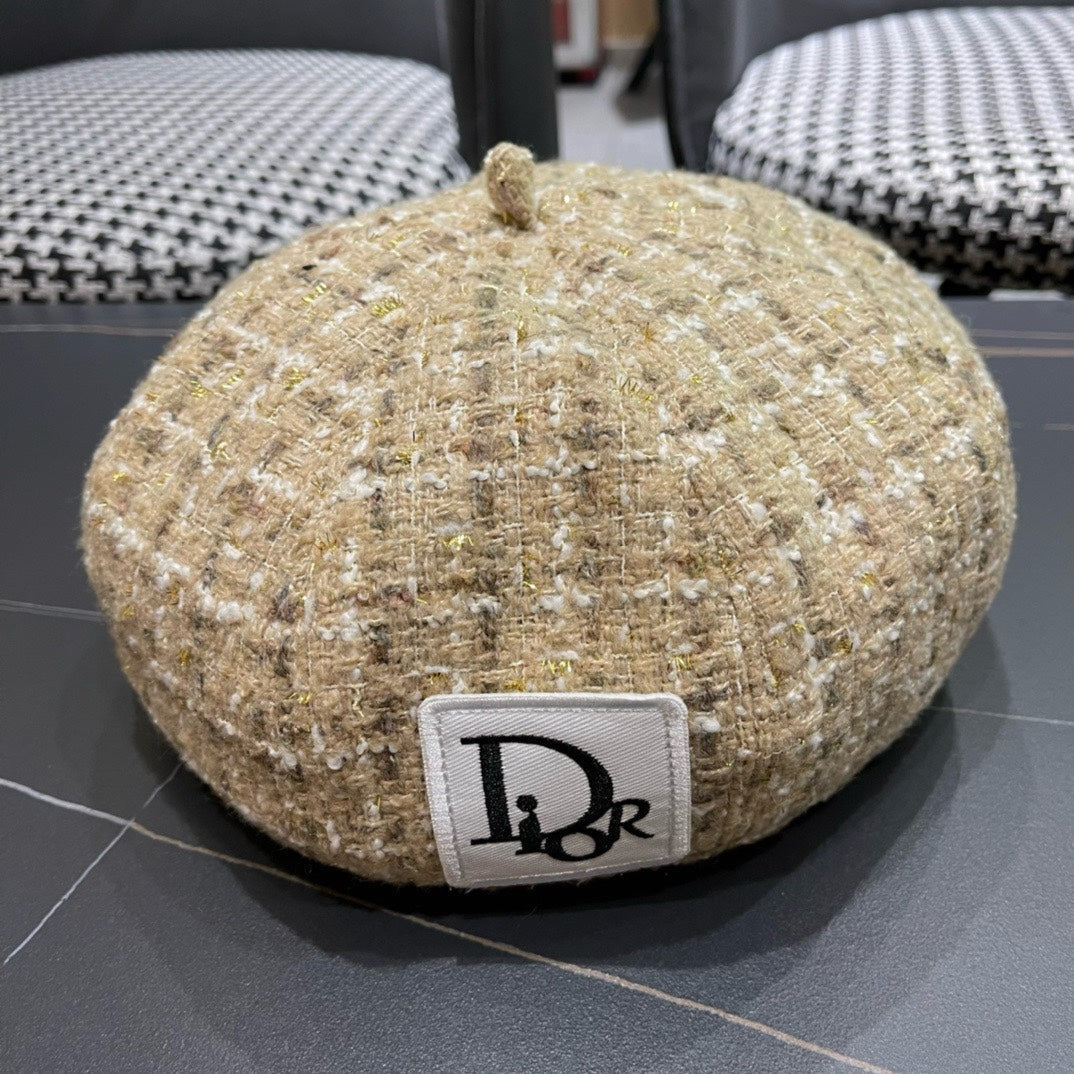 BERET HAT IN PEACH BEIGE TWEED 434679