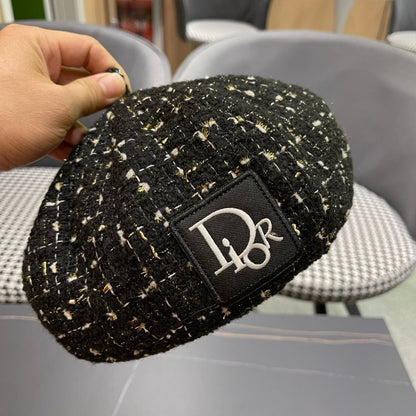 BERET HAT IN BLACK TWEED 434680