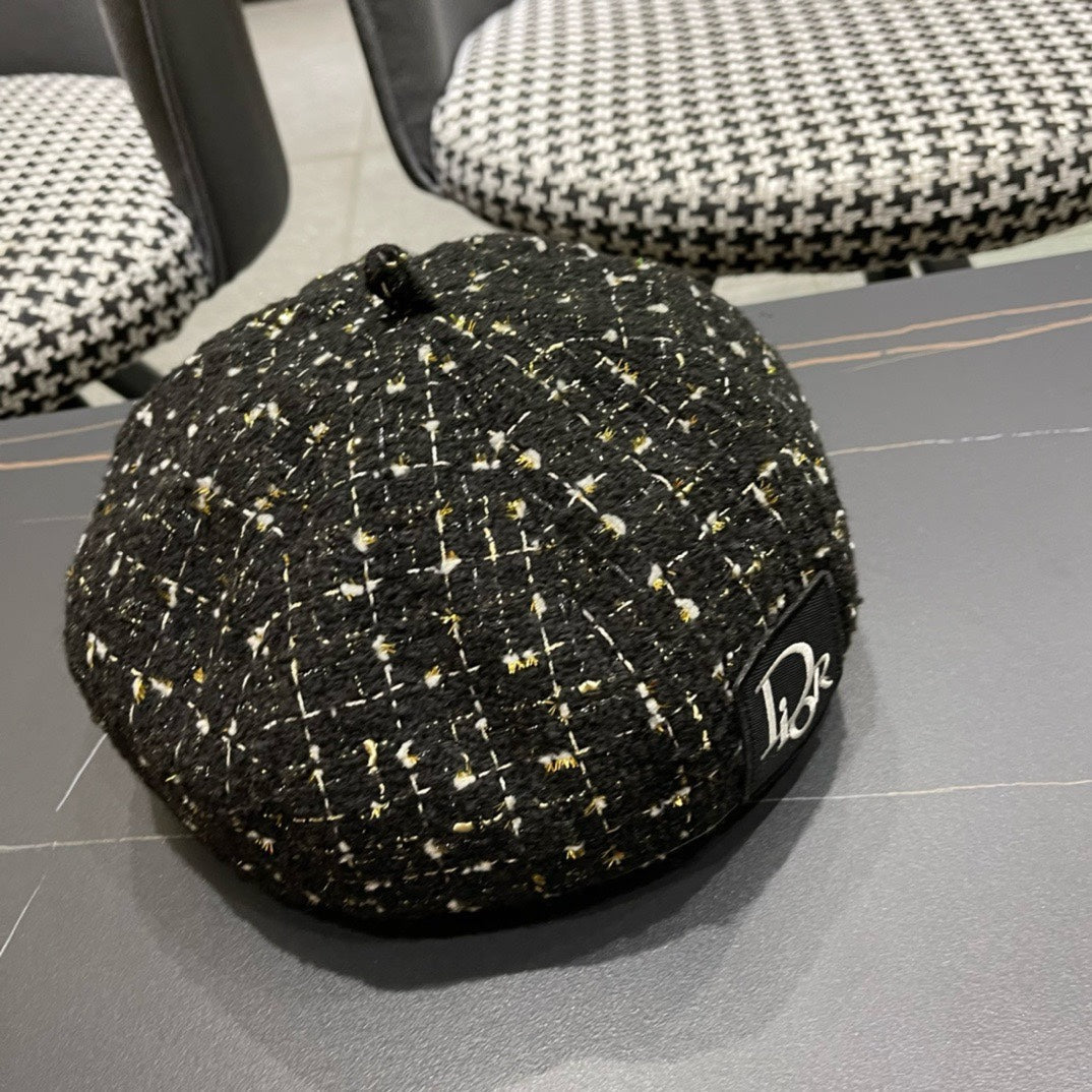 BERET HAT IN BLACK TWEED 434680