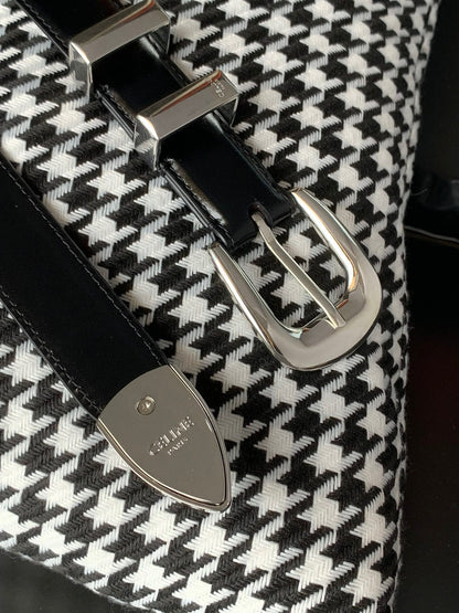 BELT 25MM MEDIUM WESTERN IN BLACK CALFSKIN WITH SILVER BUCKLE