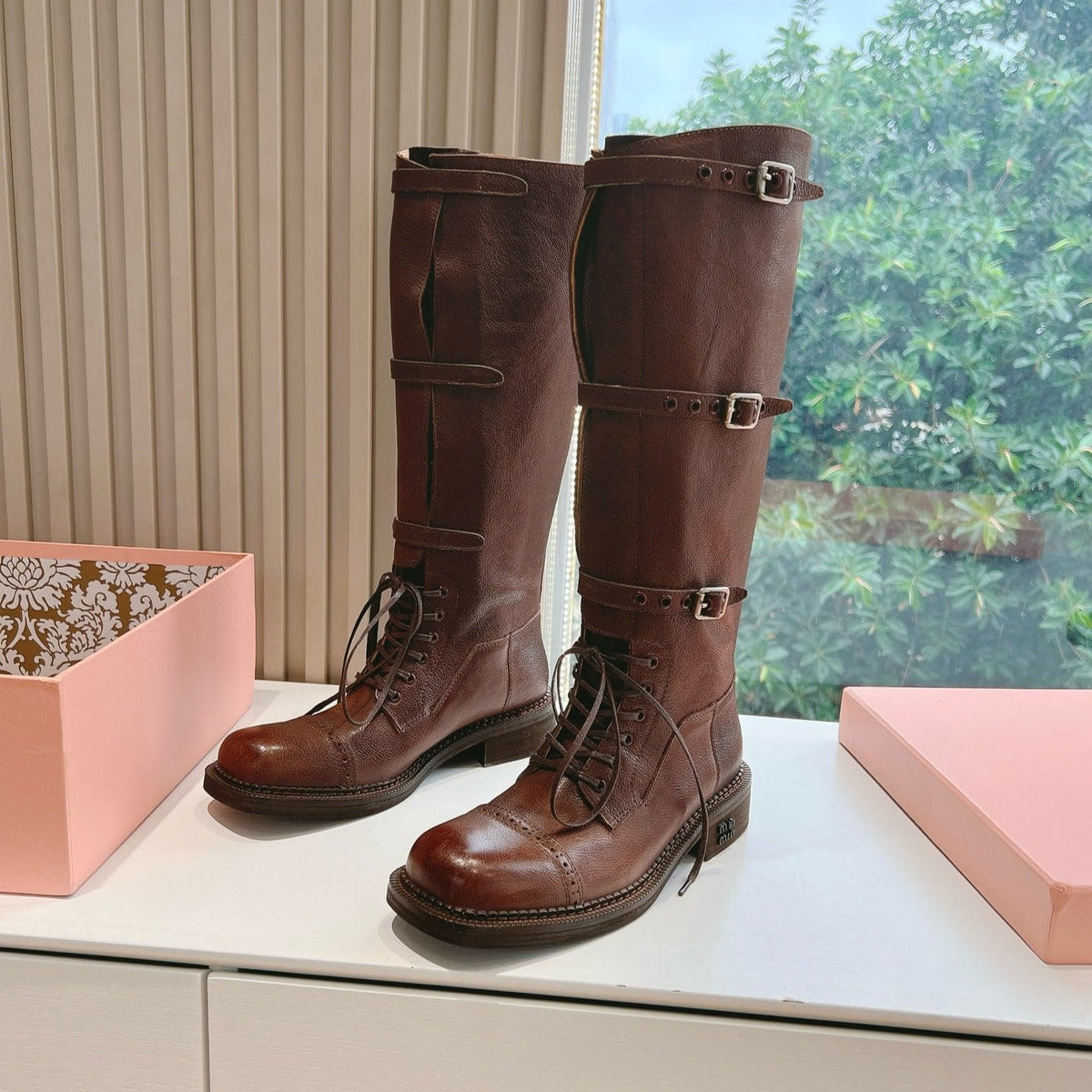 Army Boots Caramel Color Cowhide