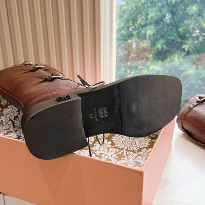 Army Boots Caramel Color Cowhide