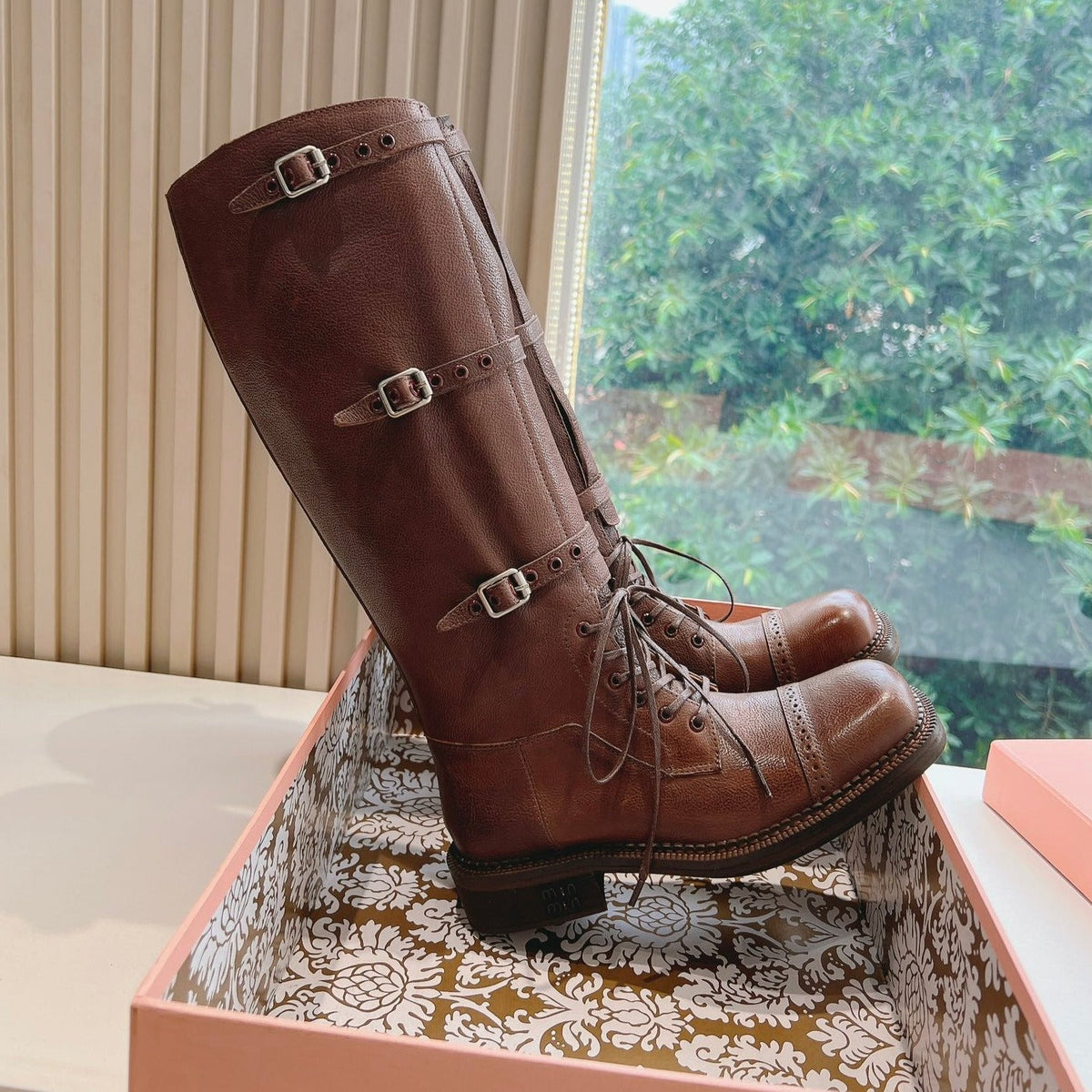 Army Boots Caramel Color Cowhide