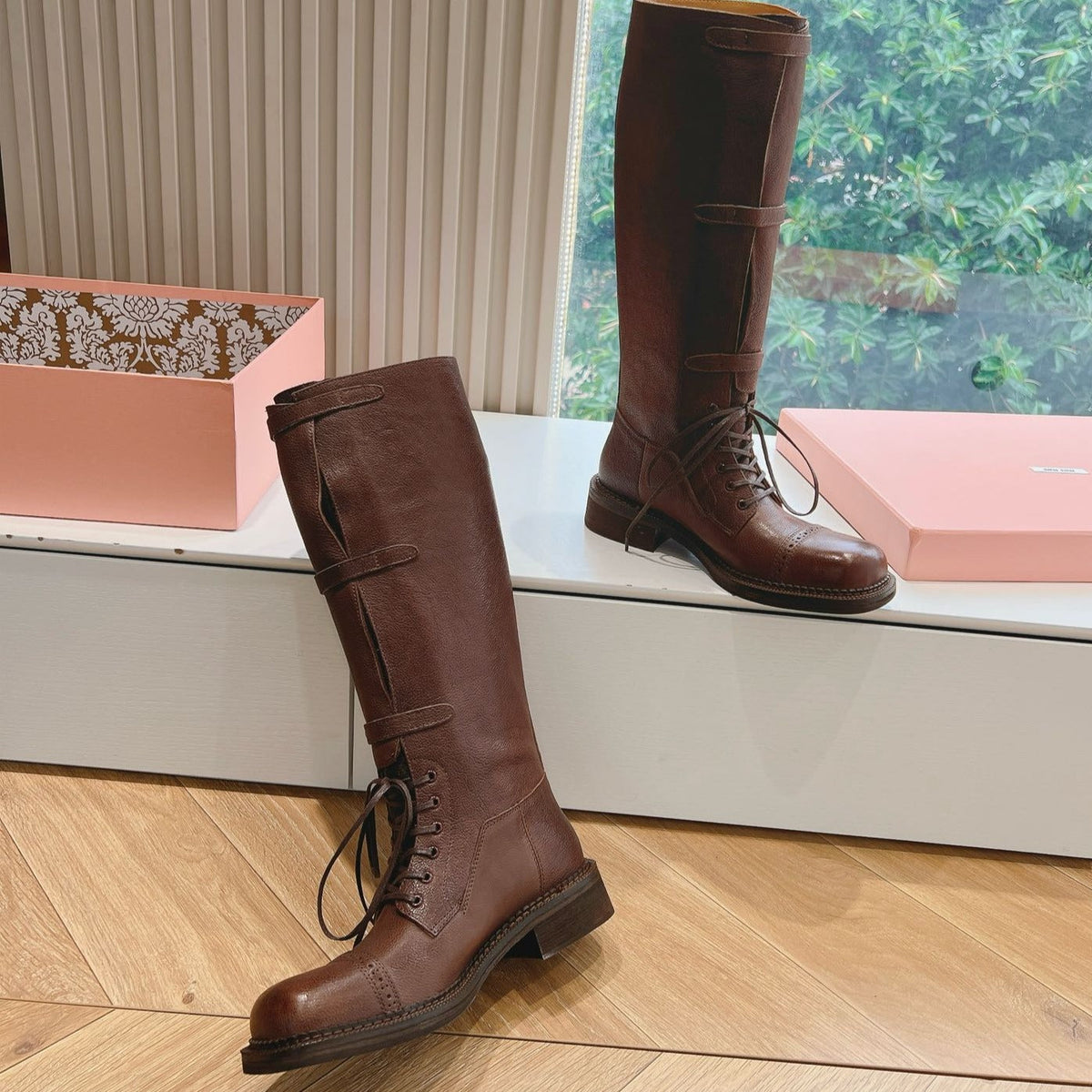 Army Boots Caramel Color Cowhide
