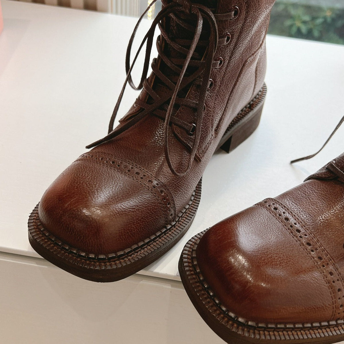 Army Boots Caramel Color Cowhide