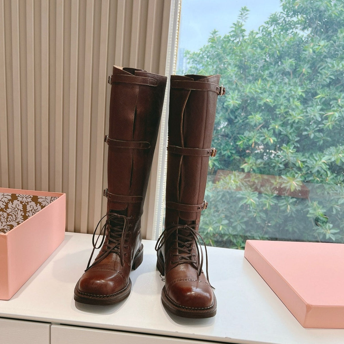 Army Boots Caramel Color Cowhide