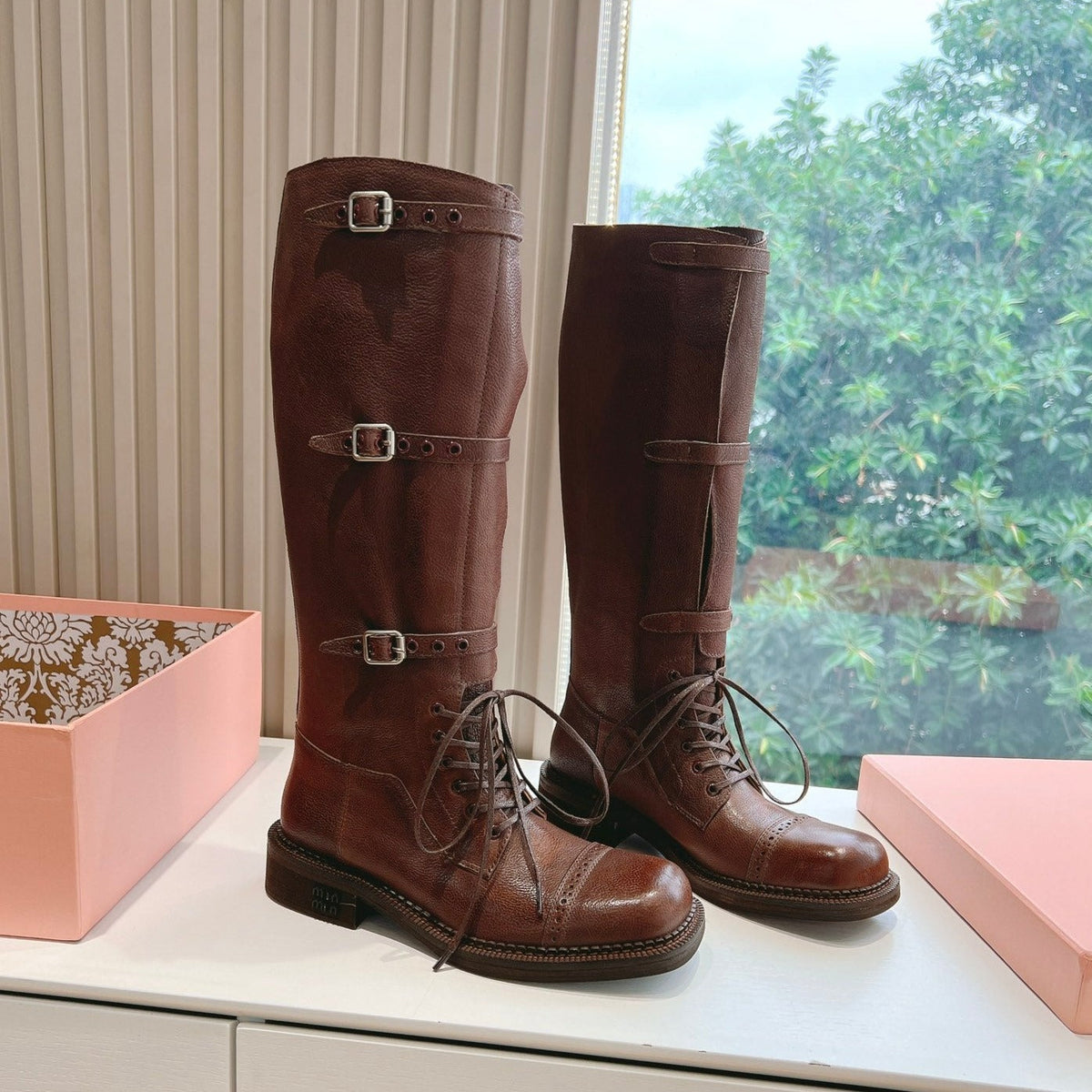 Army Boots Caramel Color Cowhide