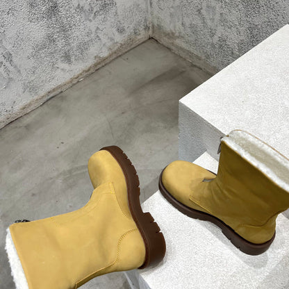 BOTTINE HADDOCK BOOTS IN CITRINE YELLOW SUEDE