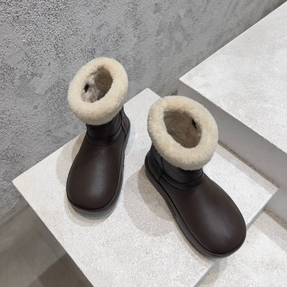 ANKLE BOOTS IN CHOCOLATE BROWN LAMBSKIN WITH SHEARLING LINING