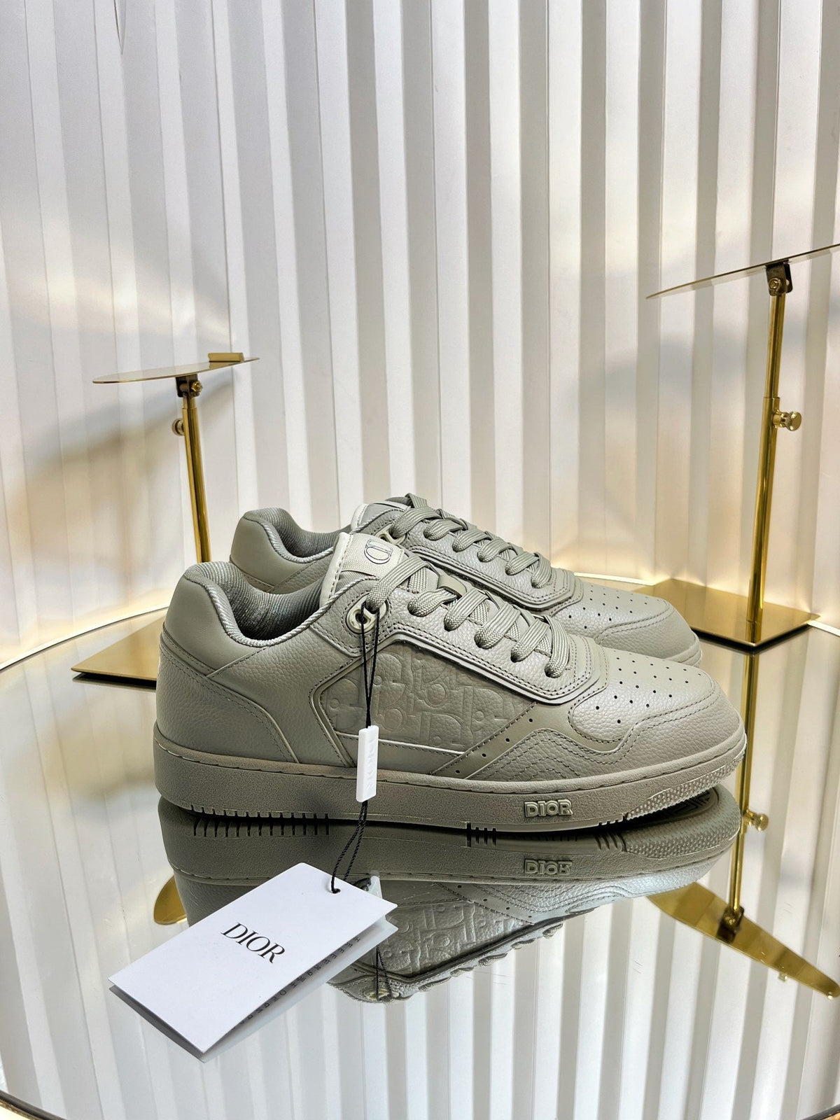 B27 LOW-TOP SNEAKER TROUT GRAY SMOOTH CALFSKIN