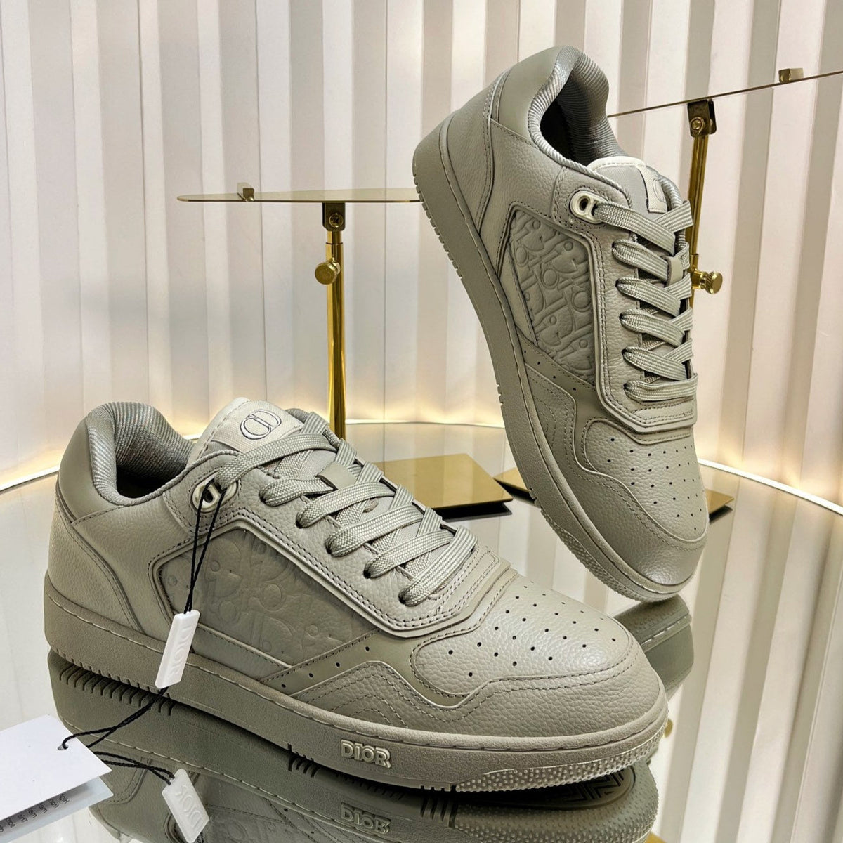 B27 LOW-TOP SNEAKER TROUT GRAY SMOOTH CALFSKIN
