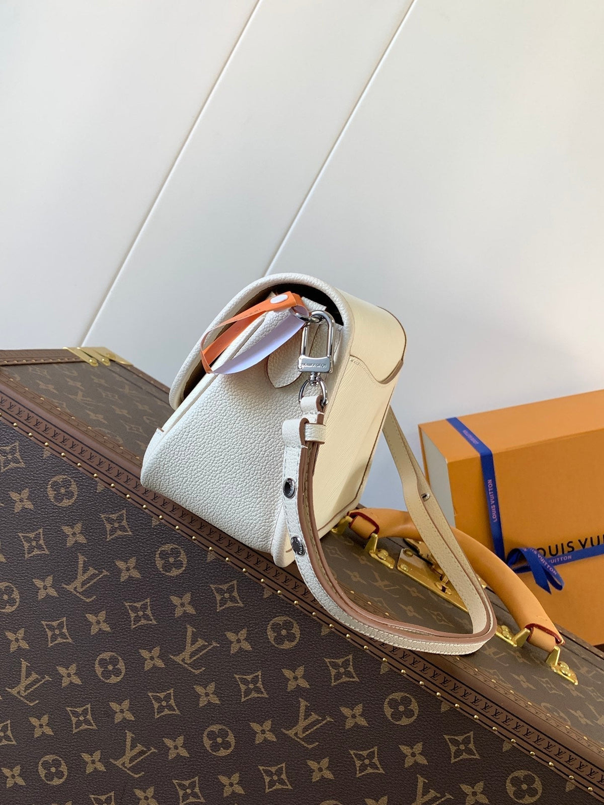 BUCI BAG 24 IN QUARTZ WHITE EPI GRAIN COWHIDE