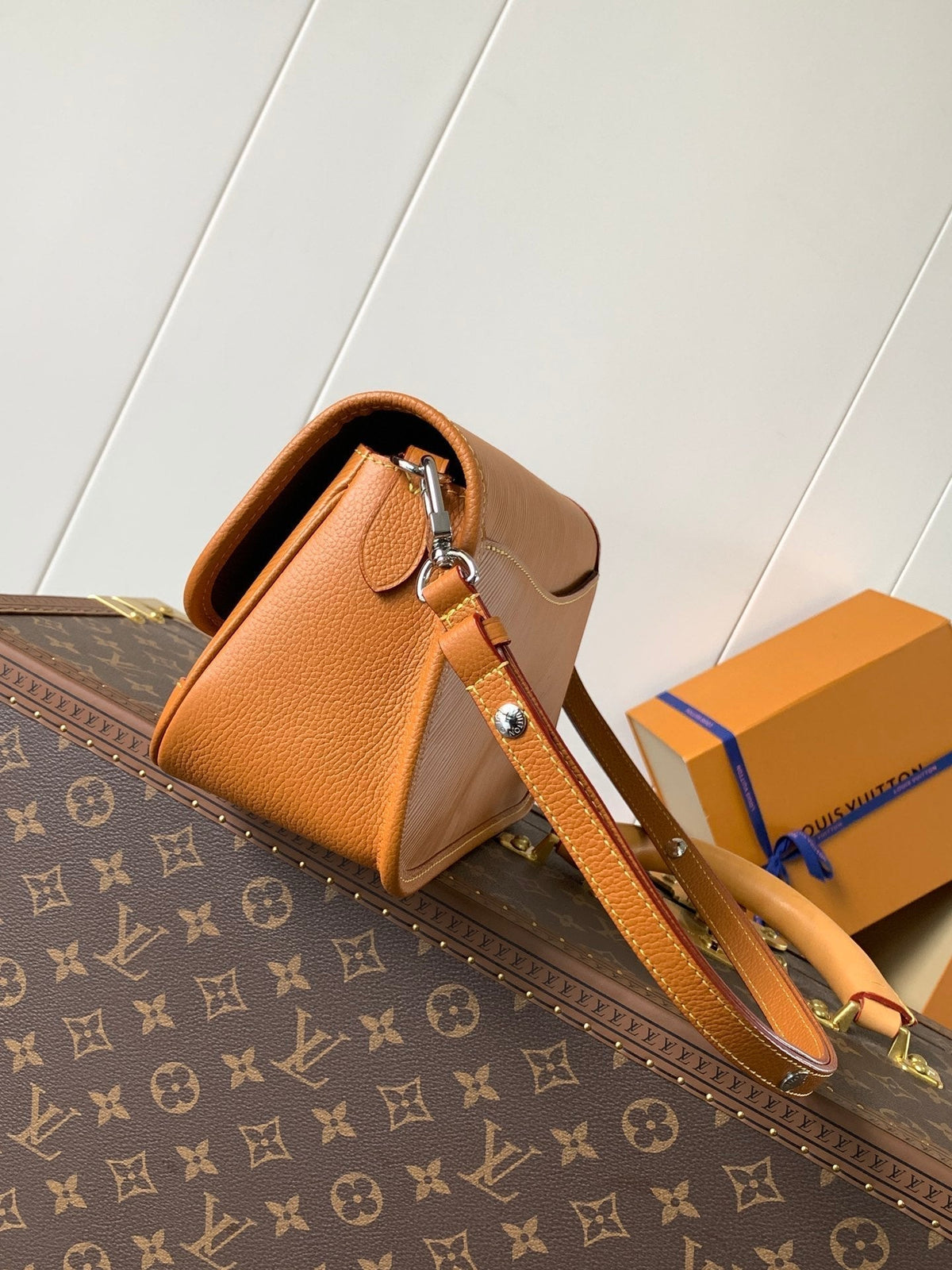 BUCI BAG 24 IN GOLD MIEL BROWN EPI GRAIN COWHIDE
