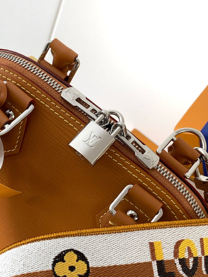 ALMA BB BAG 23 IN BRONZE BROWN GRAIN EPI COWHIDE