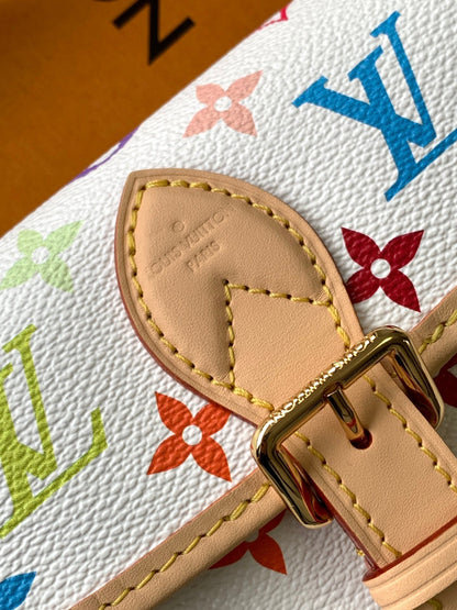DIANE NANO BAG 19 IN MULTICOLOR MONOGRAM CANVAS AND COWHIDE