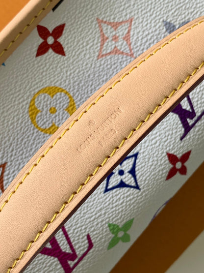 DIANE NANO BAG 19 IN MULTICOLOR MONOGRAM CANVAS AND COWHIDE