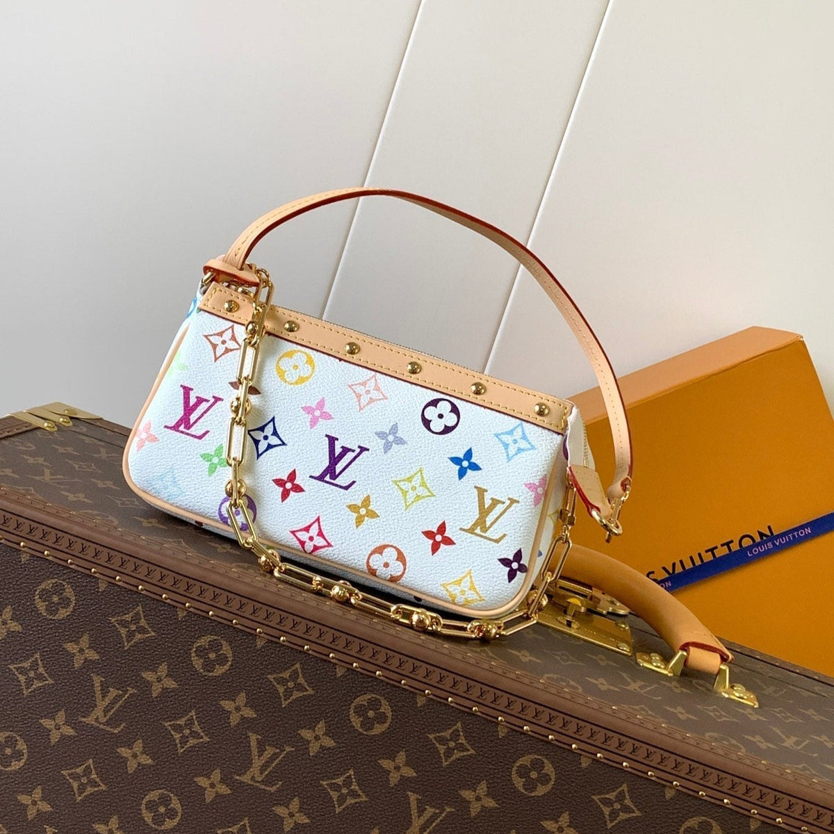 POCHETTE ACCESSOIRES BAG 22 IN MULTICOLOR MONOGRAM CANVAS AND COWHIDE