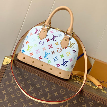 ALMA BB BAG 23 IN COLORFUL MONOGRAM COWHIDE GOLD-TONE HARDWARE