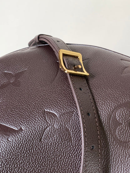 LV LOOP HOBO 38 IN DARK BROWN MONOGRAM CALFSKIN EMBOSSED LOGO