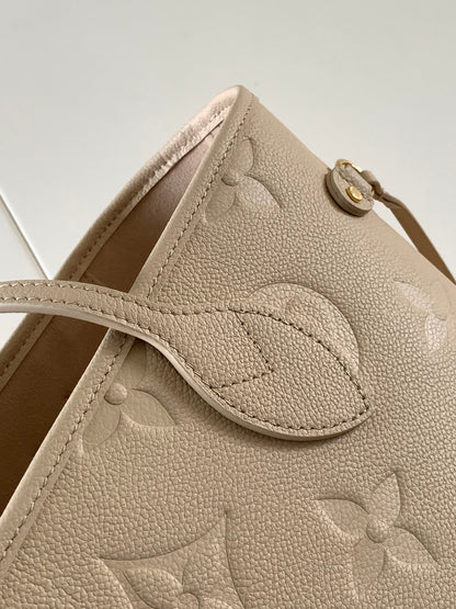 LV NEVERFULL 32 LIGHT BEIGE MONOGRAM EMPREINTE LEATHER