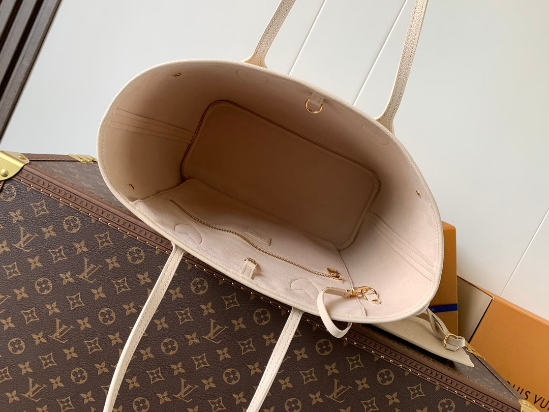 LV NEVERFULL 32 LIGHT BEIGE MONOGRAM EMPREINTE LEATHER