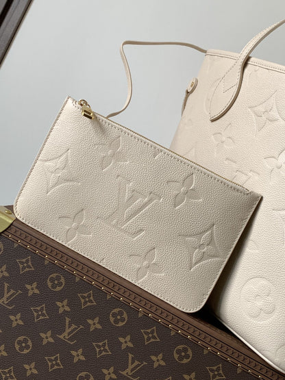 LV NEVERFULL 32 LIGHT BEIGE MONOGRAM EMPREINTE LEATHER