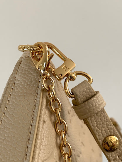 LV EASY POUCH ON STRAP 19 IN BEIGE MONOGRAM EMPREINTE LEATHER